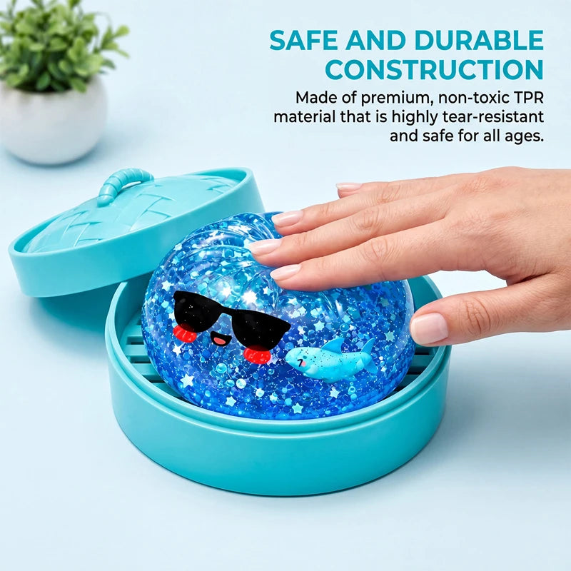 Ocean Halloween Ghost DumplingsToy Soft Slow Resilience Squishy Toy Fidget with Steamer Steamed Stuffed Bun Squishy Pinch Le