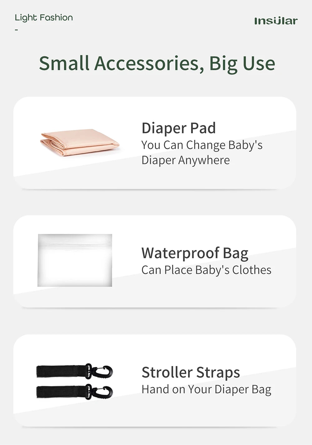 Large Capacity Nappy Backpack for Moms Multi Functional Waterproof Diaper Bag with Stroller Hooks for Baby Care Outdoor Travel