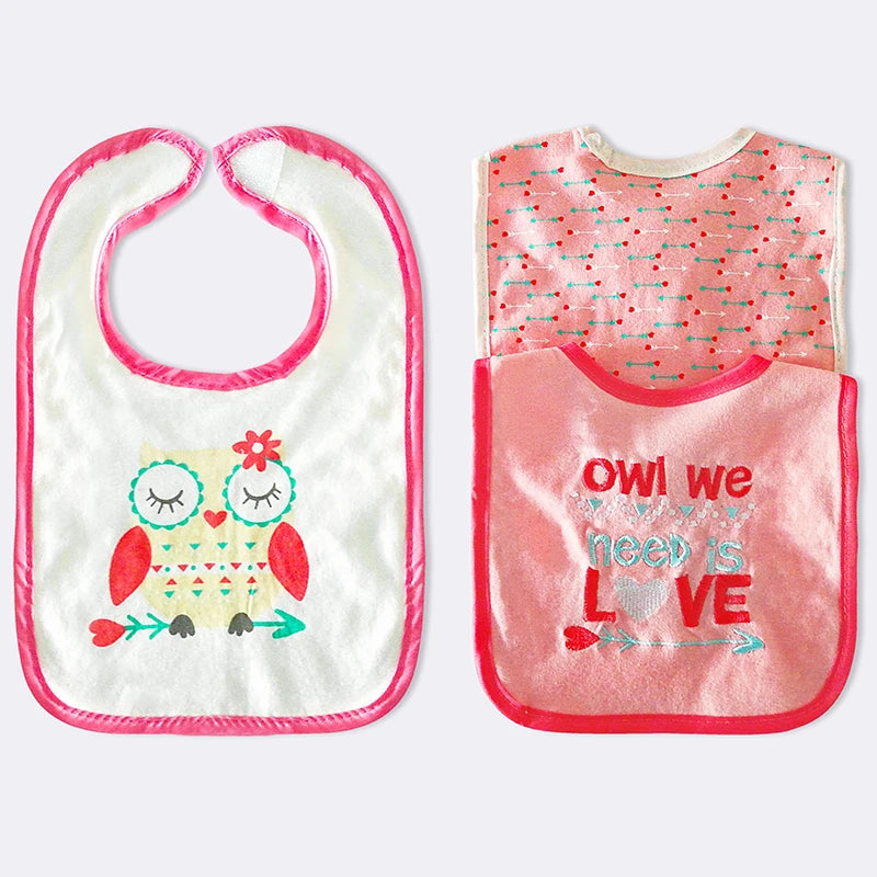 Kiddiezoom 5Pcs/Lot Baby Boy Girl Bibs Triangle Scarf Cotton Infant Bandana Newborn Feeding Saliva Towel