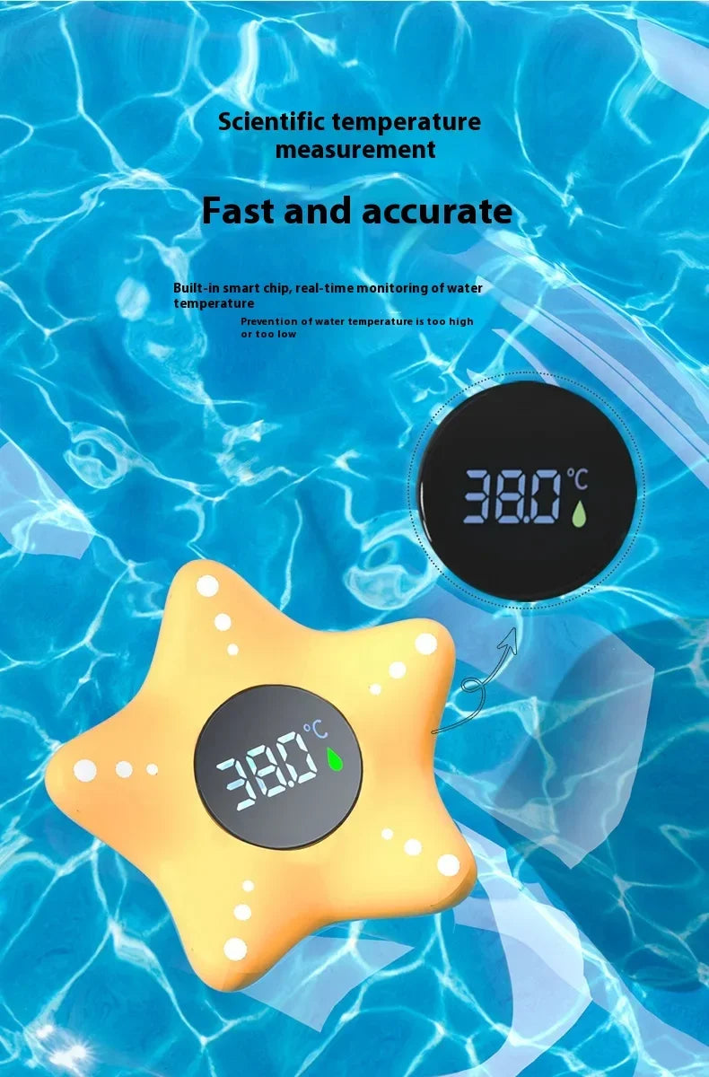 Floating Star Bath Thermometer, LED Display Water Temperature Monitor, Safe Bath Time Toy for Babies & Kids (Newborn Gift)