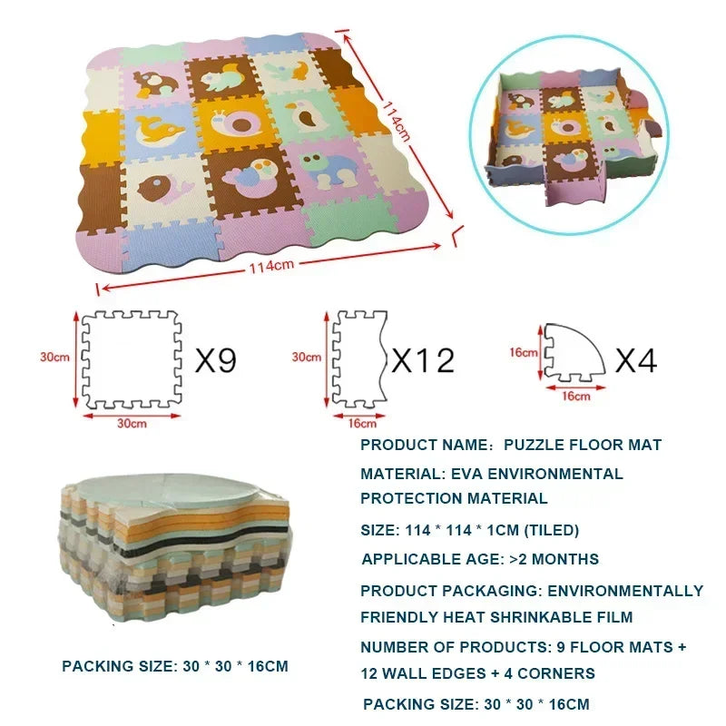 Eva Foam Baby Play Mat 25-Piece Set 30x30cm Puzzle Floor Mat Educational Toy For Nursery