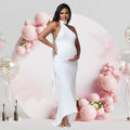 Maternity Backless Sexy Bodycon Sleeveless Long Dress Formal Pregnant Women Gown for Photoshoot Baby Shower