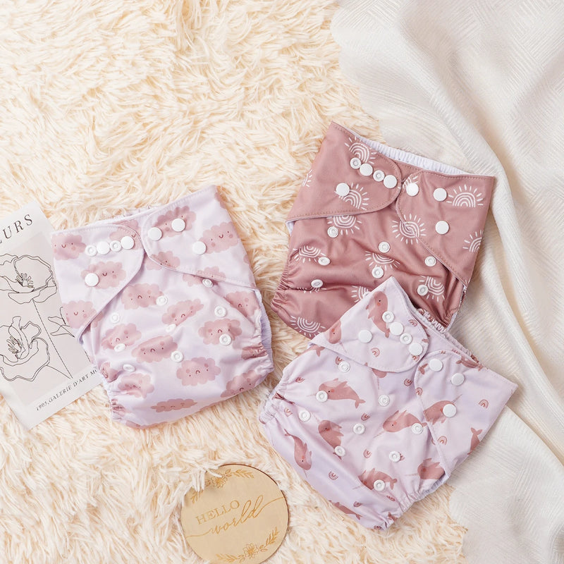 3PCS Baby Waterproof Nappies Cute Underwears Reusable Newborn Cloth Diaper Soft Ecological Toddler Training Pants For Boys Girls