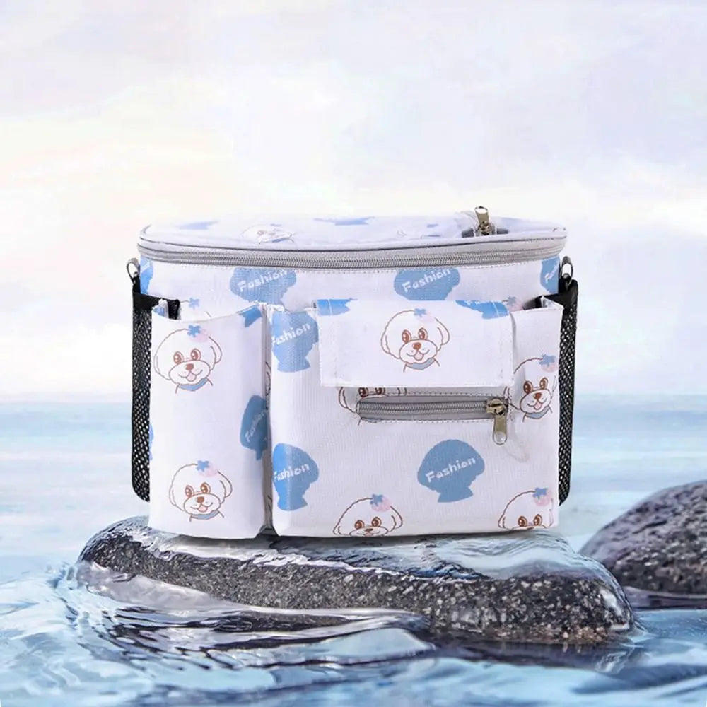 Multifunction Baby Pram Organizer Oxford Cloth Waterproof Baby Stroller Hanging Bag Diaper Bottle Storage Large-capacity