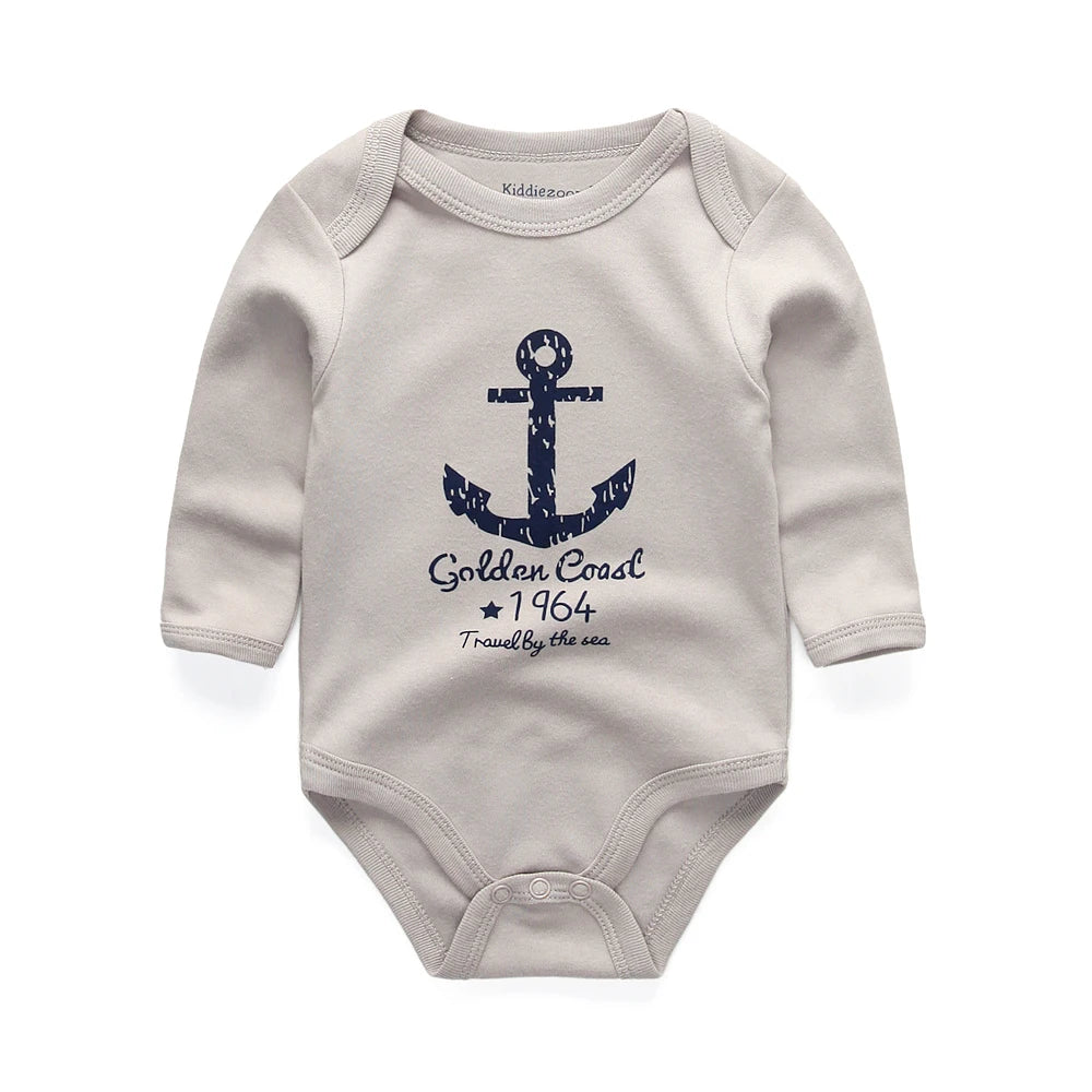 1 Piece Kiddiezoom Spring Autum Cartoon Long Sleeve Baby Boy Girl Bodysuits Soft 100%Cotton Newborn Onesies Infant Clothes