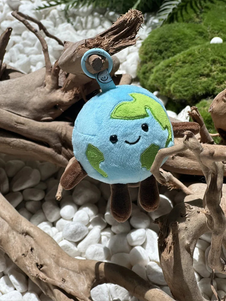 Simulation Earth Plush Toy Bag Key Pendant Planets in the Solar System Soft Doll Toys Cartoon Star Style Birthday Gift for Kids