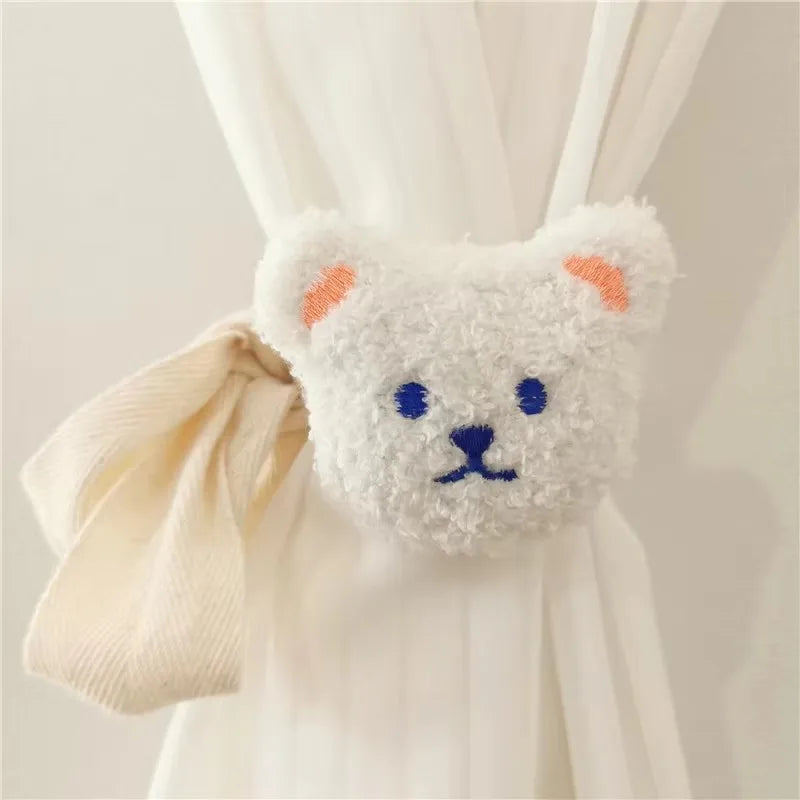 Ins style Bear Shaped Curtain Tie Clips 80cm Strap Length For Kids Room Home Decor Model 80cm