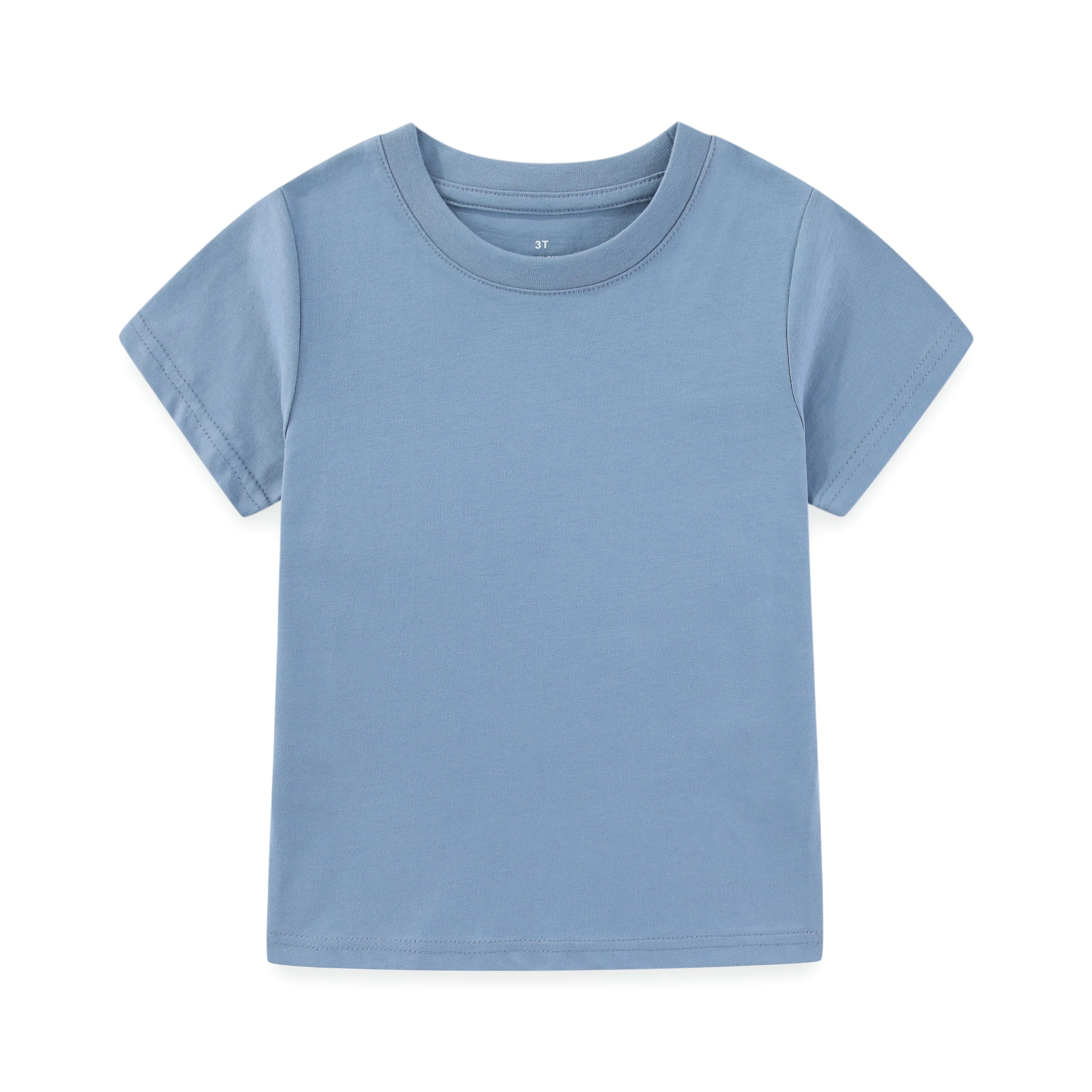 1-Piece Solid Color Kids T-shirt 2-6 Years Old Children Boy Girl Tops Short Sleeves Child Clothes