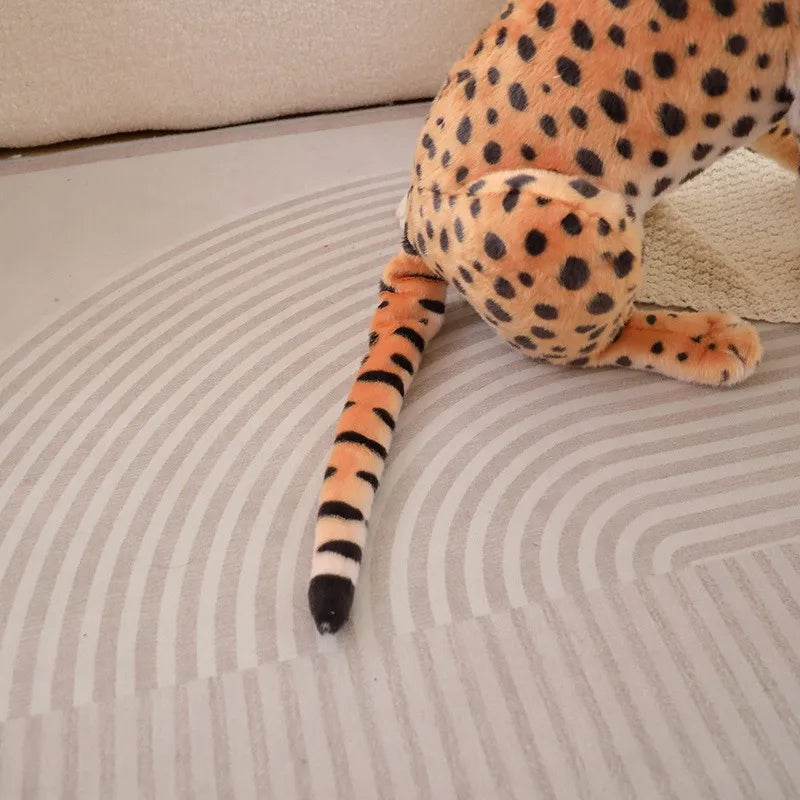 Hot Lifelike Plush Leopard Cheetah Toy Full Stuffed Forest Animal Peluche Doll Room Decor Christmas Holiday Gifts For Boys