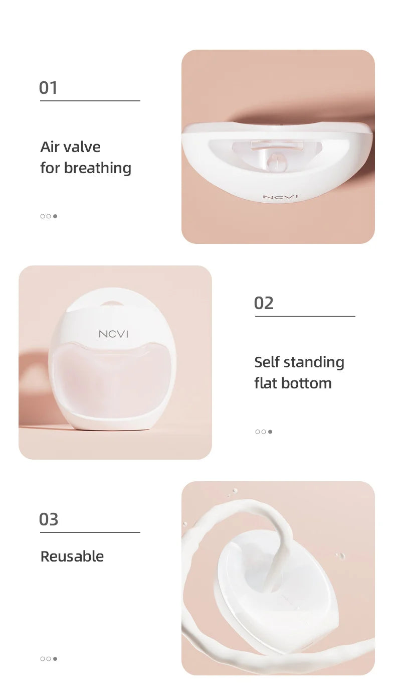 NCVI Breast Milk Collector, Milk Catcher, Breast Shells Protect Sore Nipples for Breastfeeding, Reusable Breastmilk Saver