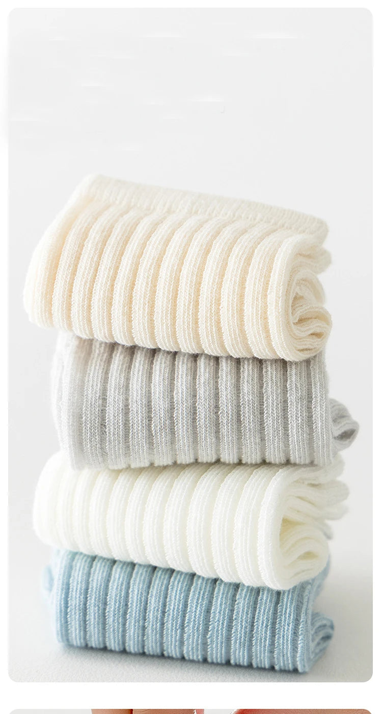 5 Pairs Cotton Childrens Mesh Socks Soft Thin Spring Summer Sock Kids Baby Solid Color Sock Boys Girls Breathable Casual Sockens