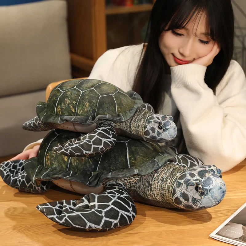 Simulation Sea Turtle Plush Toy Kawaii Soft Stuffed Tortoise Animal Home Decor & Birthday Gift for All Ages