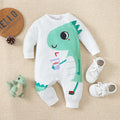 Baby boy Bodysuit Cartoon Green Dinosaur print Bodysuit suitable for 0-18 Month Baby Boys in spring and autumn Crawling clothes