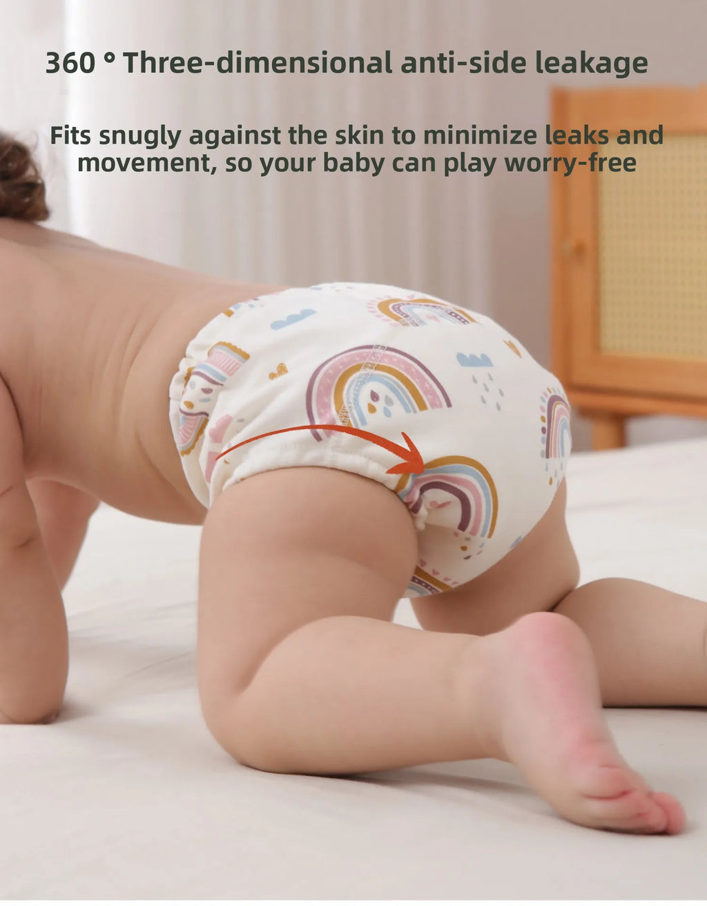 6 Layer Waterproof Reusable Cotton Baby Training Pants Infant Shorts Underwear Cloth Baby Diaper Nappies Panties Nappy Changing