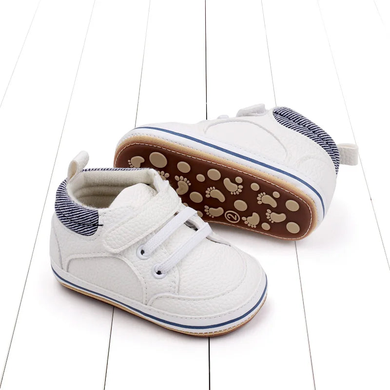 2025 Baby Sneaker Spring and Autumn Style High Quality PU and TPR Sole Newborn Toddler Prewalk Shoes Outdoor Water Proof BNB3093