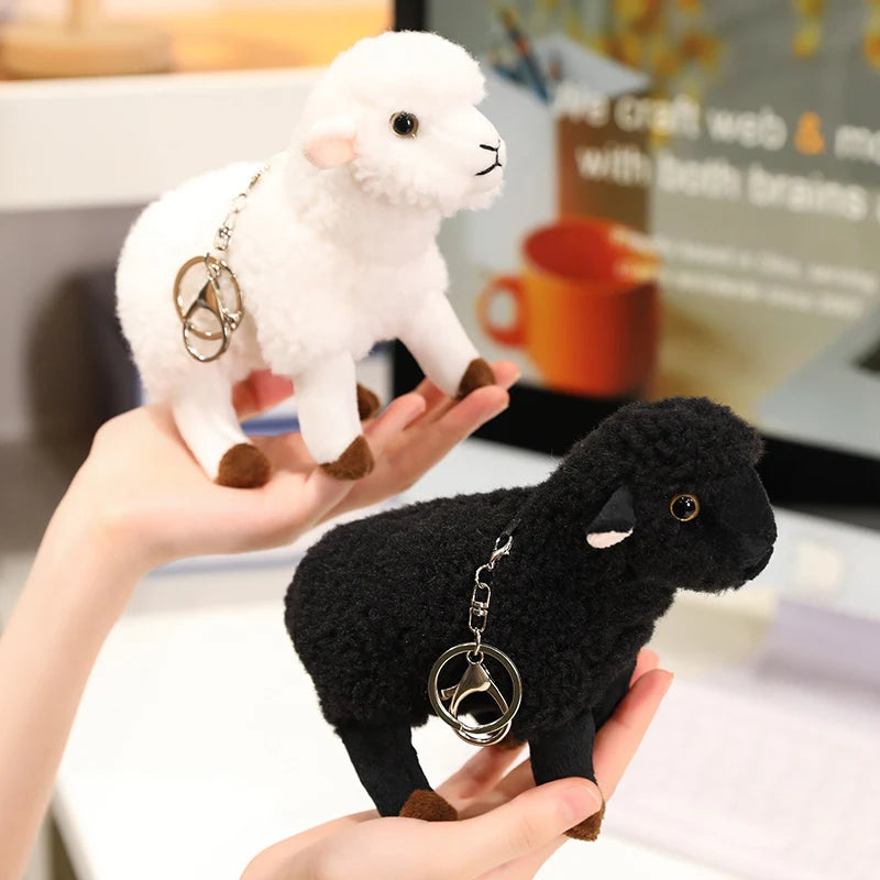 Wholesale Sale Realistic Sheep Plush Toys Soft Stuffed Standing Sheep Doll Pendants Cute Delicate Keychian Pendants Bags Decor