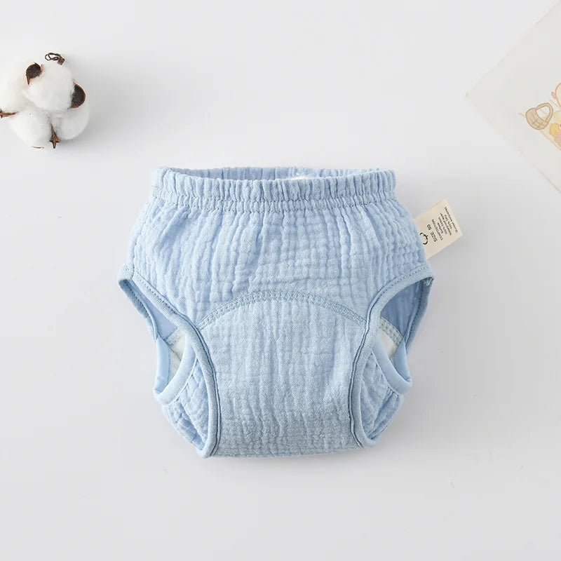 Breathable Baby Training Pants Waterproof Diapers Cotton Gauze Washable Nappies 8 Layer TPU
