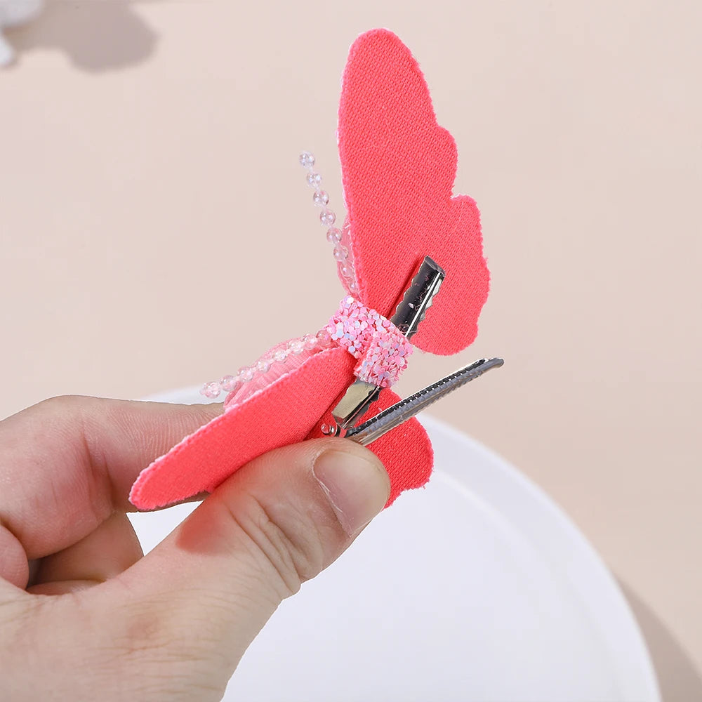 fashion peaches sunglasses hair clip set delicate butterfly hair bangs hairpin kids lovely headwear gift sets