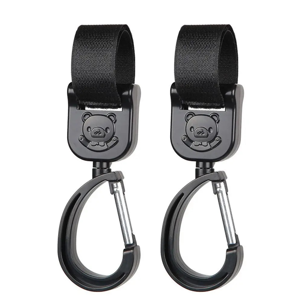 Bag Hooks Rotate 360 Degree Stroller Accessories Bear Baby Bag Stroller Hooks Baby Hanger Hooking Up Pram Hooks Bag Hanger