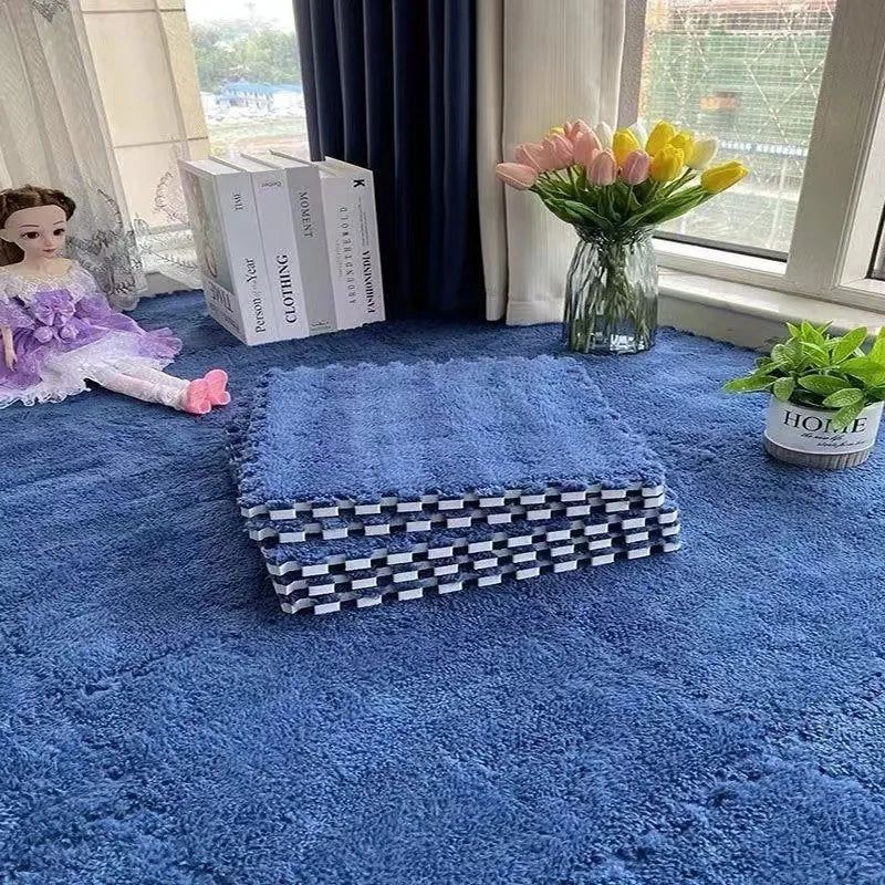 30*30CM Soft Plush Children Kids Rug Play Mat Puzzle Carpet Warm Playmat Interlocking Exercise Tiles Floor Carpet Decoration Mat