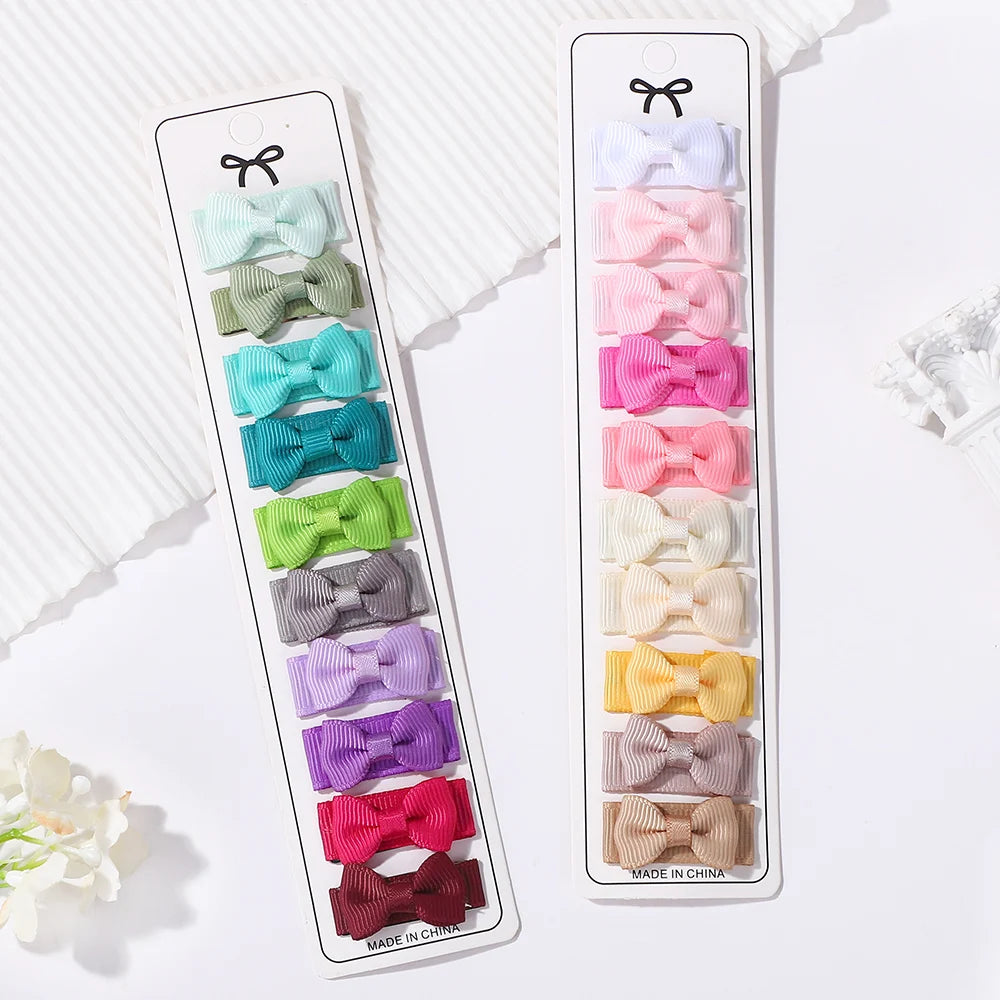 20Pcs/set Baby Safe Hairpins Mini Bows Hair BB Hairclips Candy Color Hairgripes Children Lovely Hair Accessories