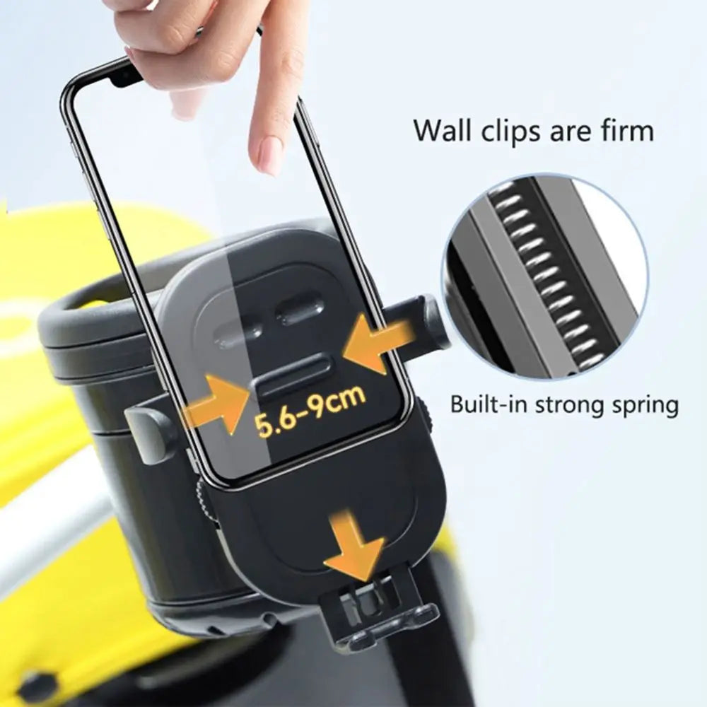 Baby Bottle Holder Dual Feeding Bottle Buggy Bottle Holder Baby Stroller Accessories Stroller Cup Holder Mobile Phone Holder