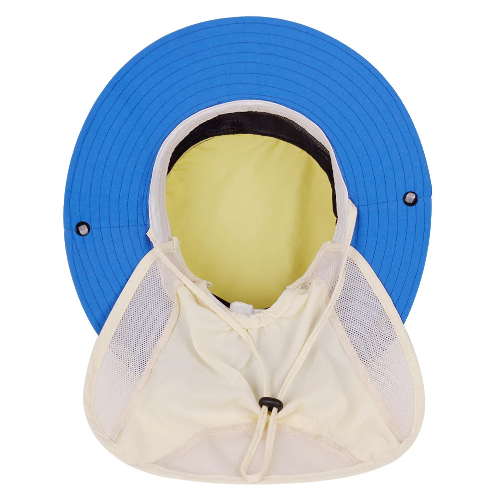 Children Summer Hat for Girls Boys Quick-dry Shawl Kids Bucket Hats Beach Travel Children Panama Kids Sun Cap 4-10Y