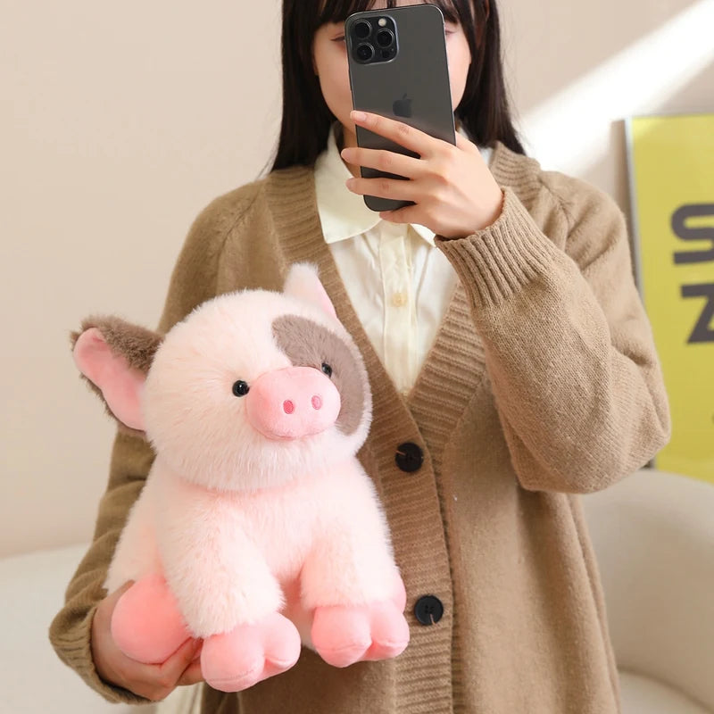 Cute Sitting Animals miniature fragrant pig Cat Soft Plush Dolls Stuffed Lifelike piglet Plushie Baby Toys Gifts For Children