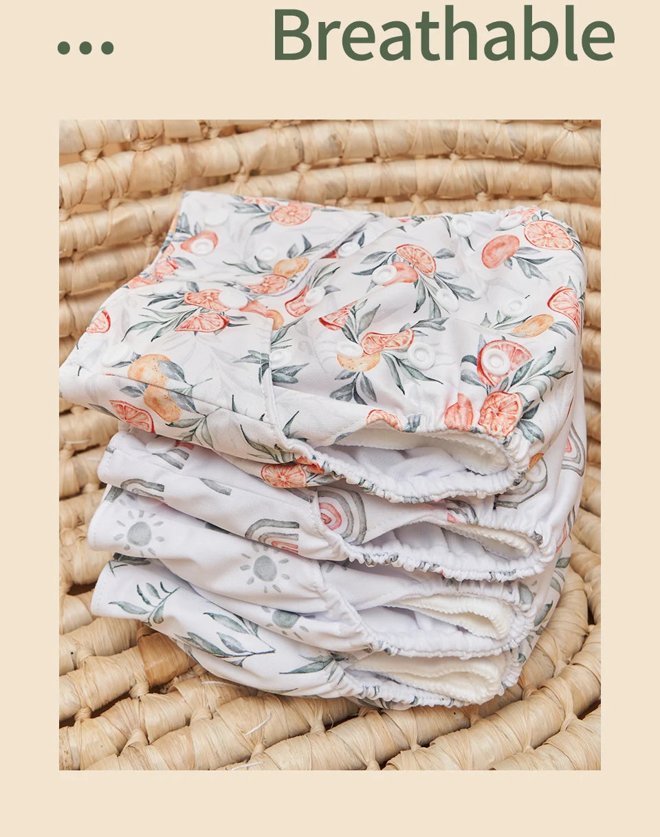 HappyFlute Ecological Cloth Diaper Breathable NappyWashable Reusable Diaper Gift Set With Wetbag