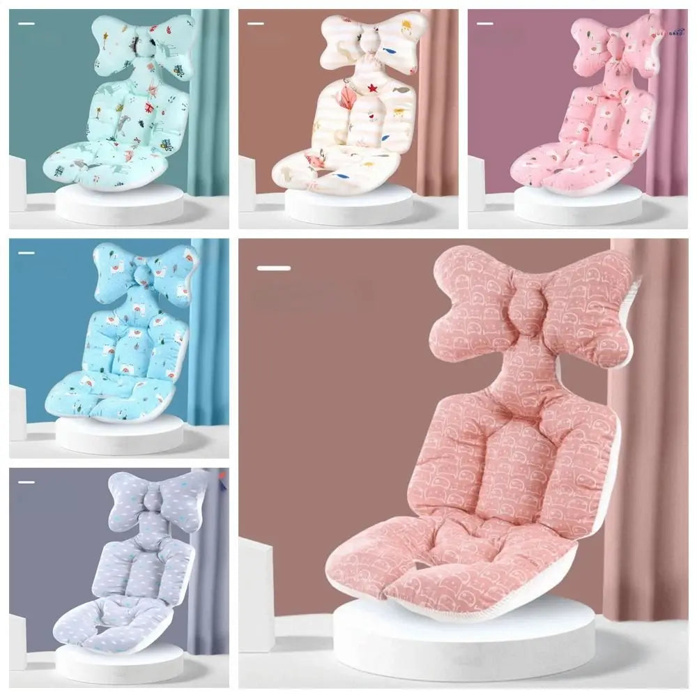 Soft Baby Stroller Cushion Comfortable Breathable Baby Pram Seat Mat Car Seat Cartoon Printed Dining Chair Cotton Pad Toddler