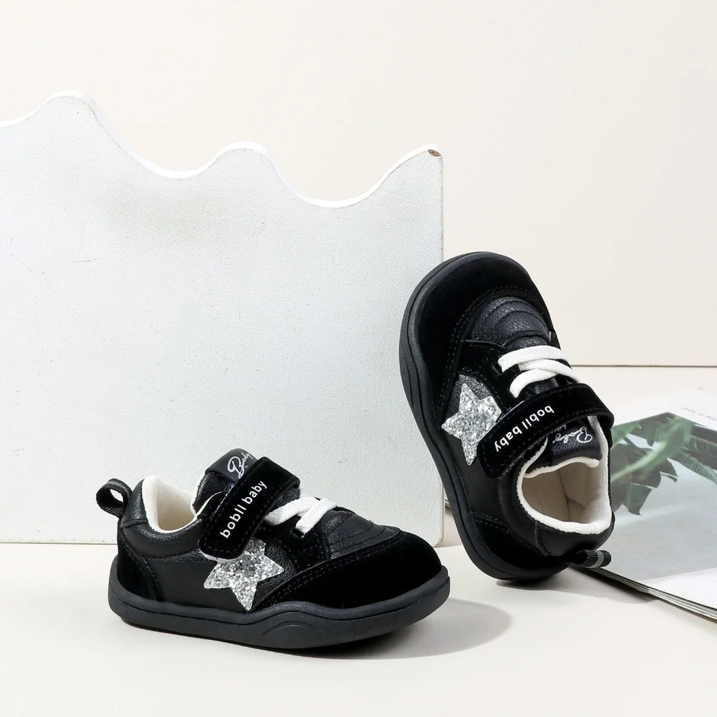2025 Fashion Deisgn Baby Unisex First Walking Indoor Outdoor Sneakers With Glitter Star Decor Non-slip For 0-2Y Boys And Girls