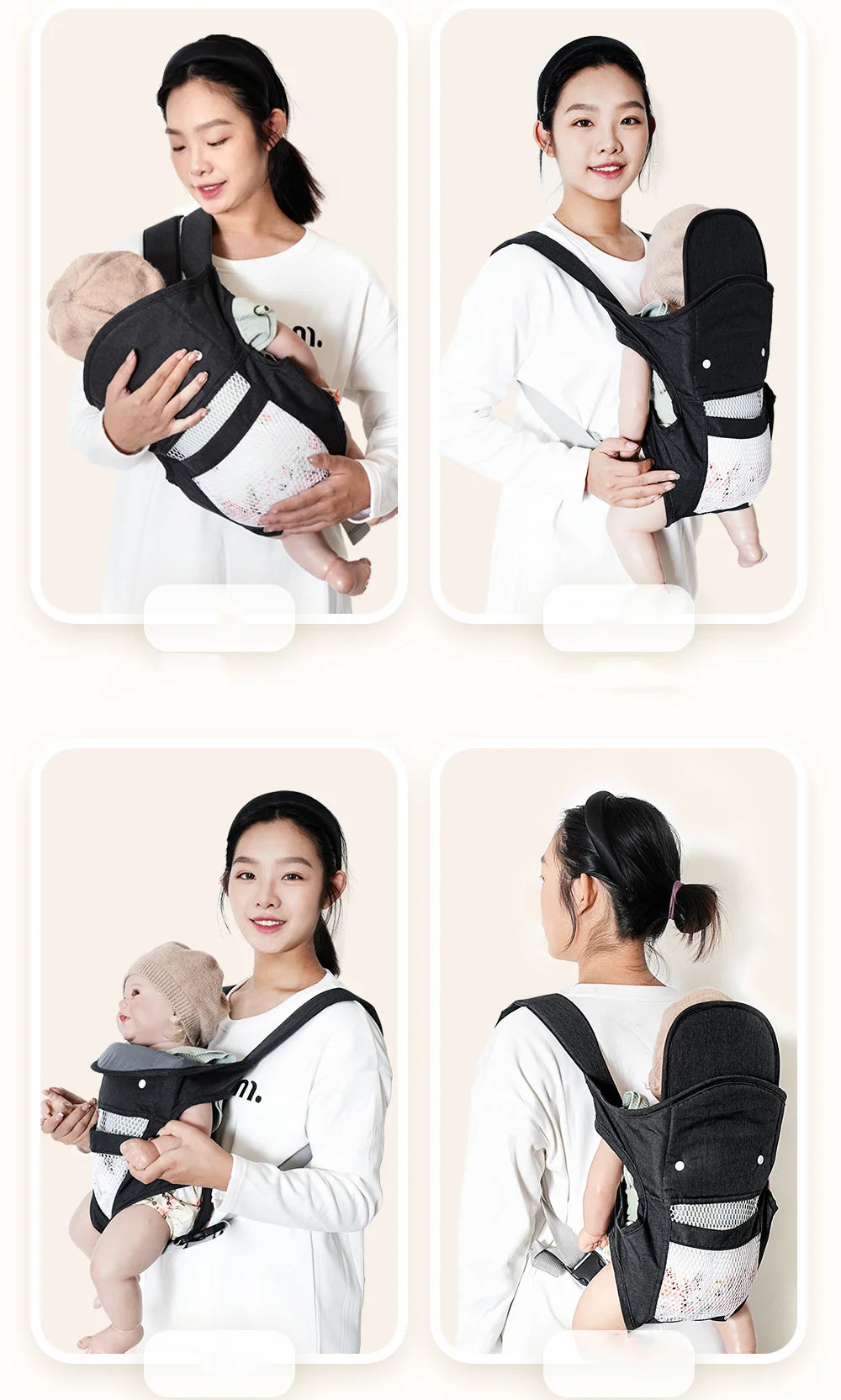 4 IN 1 Baby Carrier Sling Versatile Multifunctional Shoulder Baby Carrier Four Carrying Methods Front And Back style
