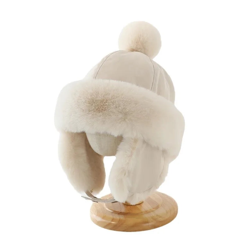 Baby Hat Autumn Winter Windproof Warm Hat Children's Ear Protection Pullover Hat Boys Girls Thickened Plush Lei Feng Hat