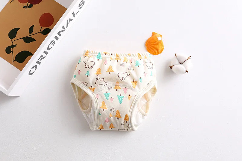 Cotton Baby Training Pant Reusable Gauze Diaper Waterproof Cloth Diaper Baby Study Pants Washable Nappies Diapering