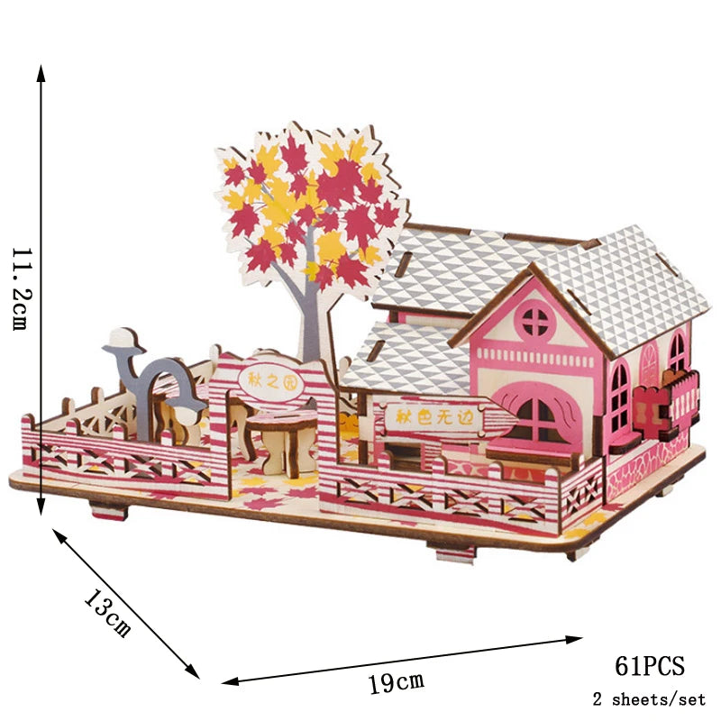 Wooden 3D Jigsaw Puzzle Game DIY Assembly Educational Toy for Kids Model 01 Ideal Gift