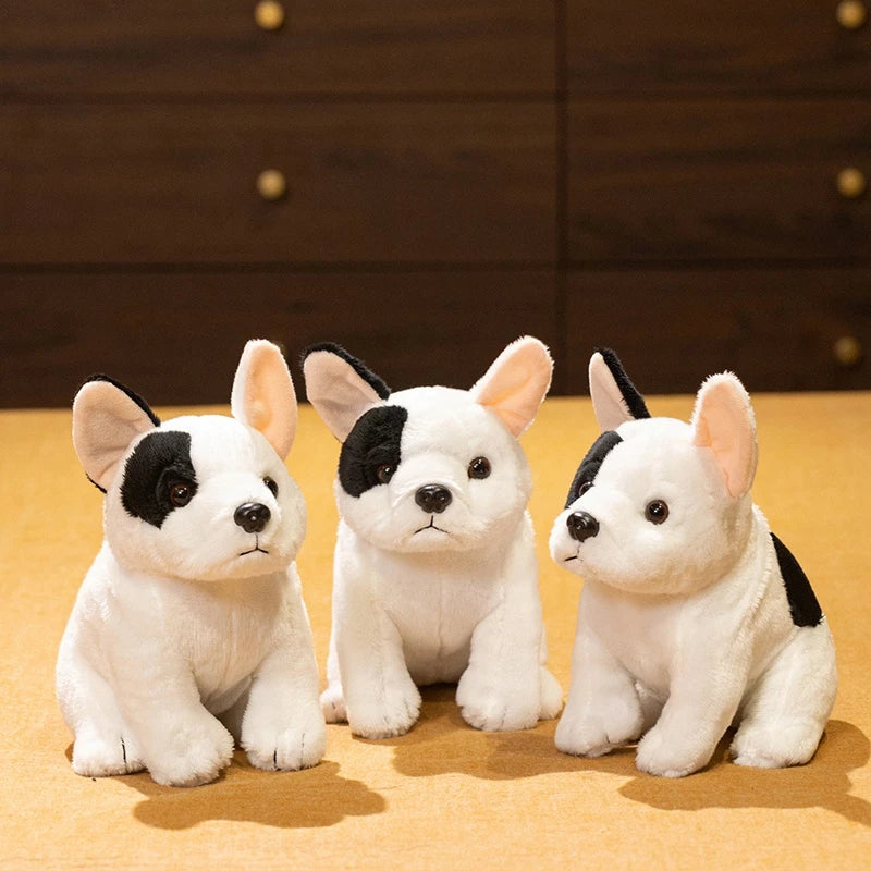 Lifelike English Bulldog Plush Toy Realistic British Bulldog Stuffed Animal Soft Sheep Dog Terrier Simulation Doll for Kids