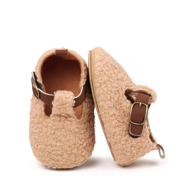 Winter Cute Baby Girl Boy Velvet Cotton Shoes Warm Plush Comfortable TPR Sole Anti Slip Solid High Quality Walking Shoes BMB4005