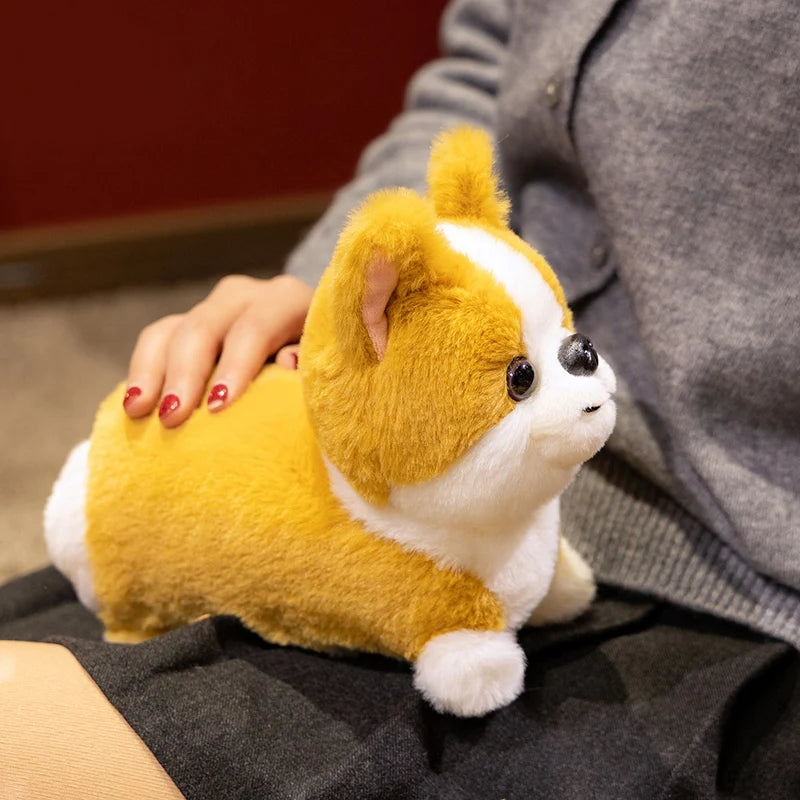 Hot Lifelike Corgi Dog Plush Toy Stuffed Animal Cute Simulation Puppy Inu Fluffy Appease Baby Doll Gift for Children Birthday