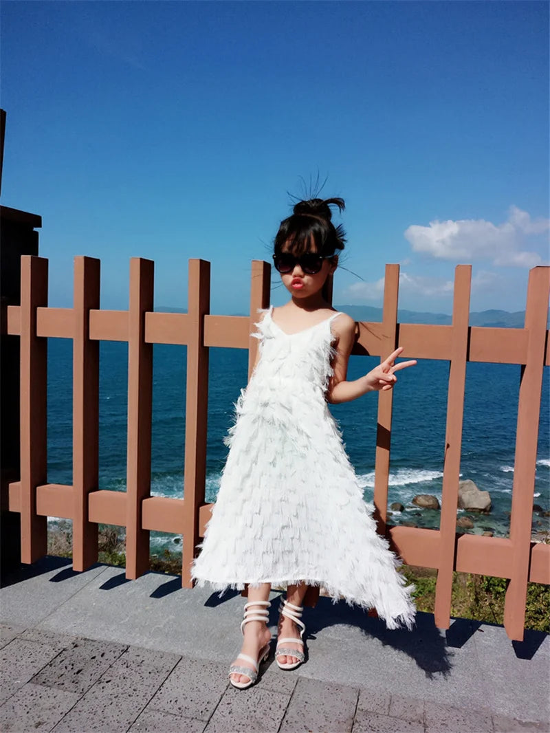 Family Matching Outfits Dresses Summer Mother Daughter Dress Fashion Girl Mom Daughter Suspender Backless Beach Clothes