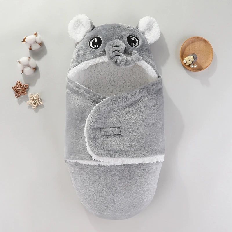 Baby Sleeping Bags Autumn and Winter Soft Newborn Baby Wrap Blankets Cartoon Cocoon for babies Flannel Warm Baby Sleepsack 0-9M