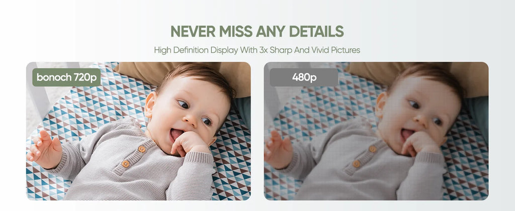 SM70V2  1080P HD Split Screen Video Baby Monitor No WiFi, Baby Camera Monitor, Hack Proof, Remote Zoom/Pan/Tilt, 4000mAh Battery