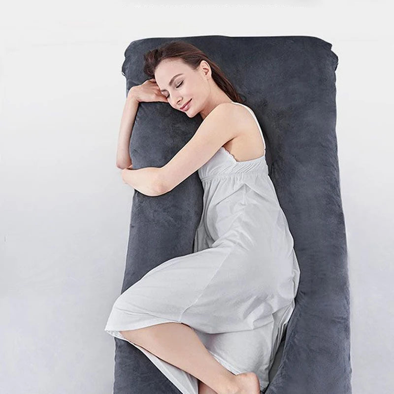Solid Color Removable Washable Maternity Pillow Pregnancy Waist Protection Pillow Crystal Velvet Pregnancy Support Belly Pillow