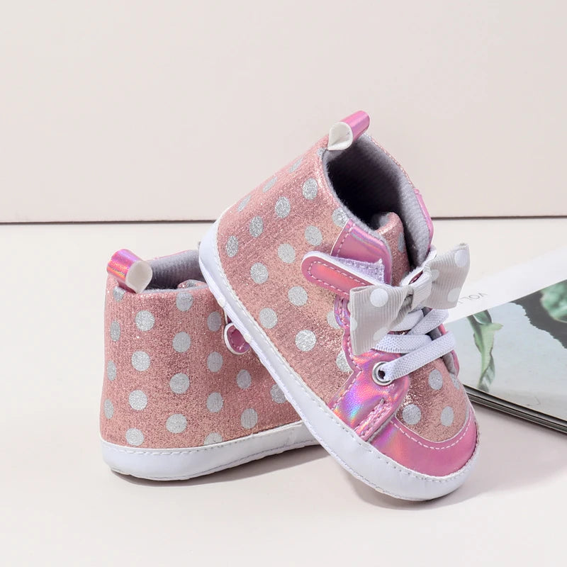 Baby Girl Spring and Autumn Butterfly Bowknot Soft Sole Comfortable Prewalker Shoes Indoor Outdoor Walking Shoes First Walkers