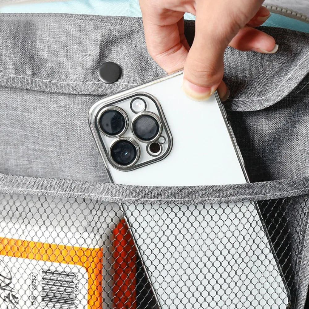 2Pcs Multifunctional Baby Stroller Mesh Bags Hanging Bag Double Pockets Mommy Organizers Perspective Large Capacity