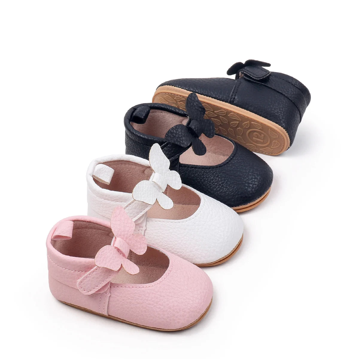 New Spring And Summer Baby Shoes Indoor Learning Shoes Butterfly Velcro Princess Shoes Anti-slip Baby Shoes