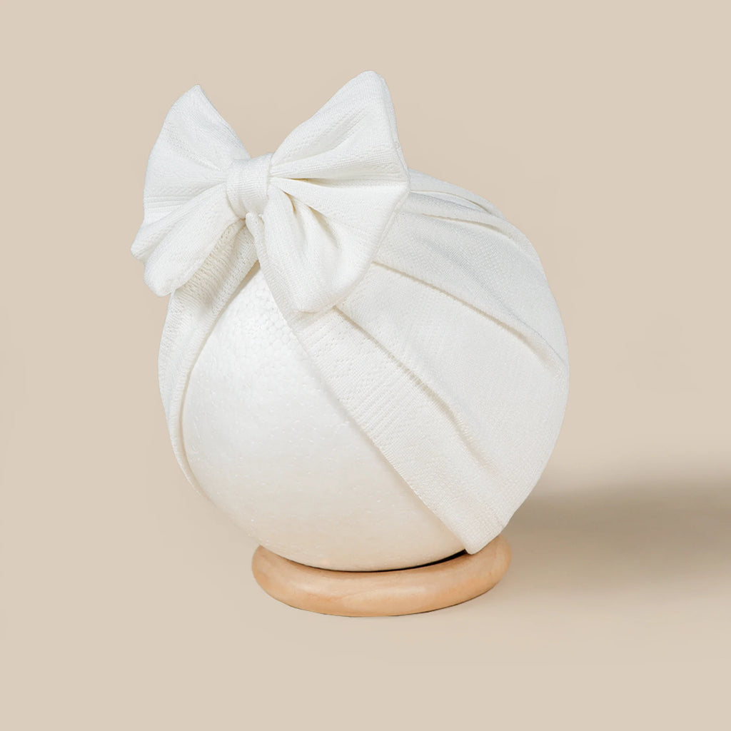 3pcs/set Baby Strips Bow Bonnet Solid Color Breathable Soft Turban For Infant Girls Large Bow Beanie For Photograph Headdress