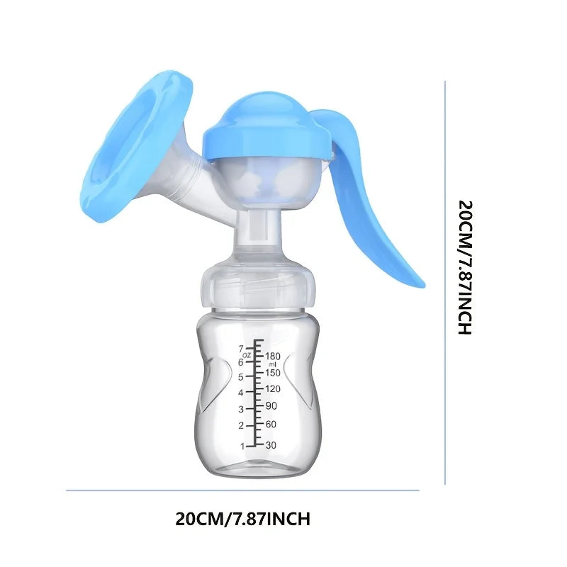 2pcs Bottle and Manual Breast Pump 2 in 1 With Scale&Diversion Trench, Soft Silicone Breastfeeding Pump Milk Saver, Safe