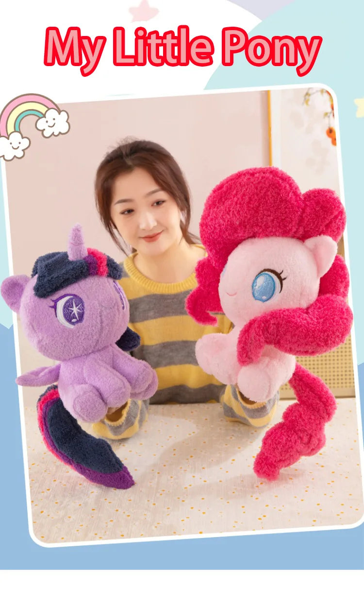 My Little Pony Plush Toy 28cm Cute Pony Stuffed Doll Soft Huggable Rainbow Pinkie Pie Birthday Gift Collection