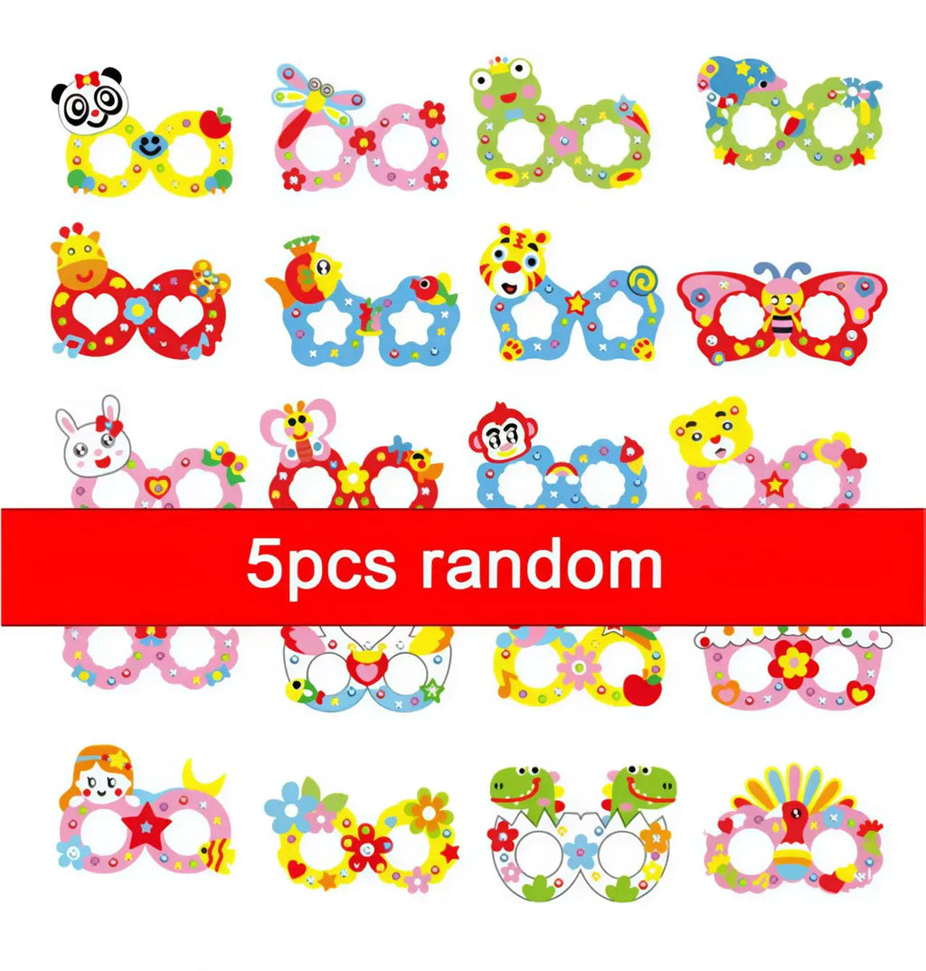 EVA Diamond Glasses Children's Craft Toy DIY Creative Paste Material Package Kindergarten Festival Performance Props School Supp