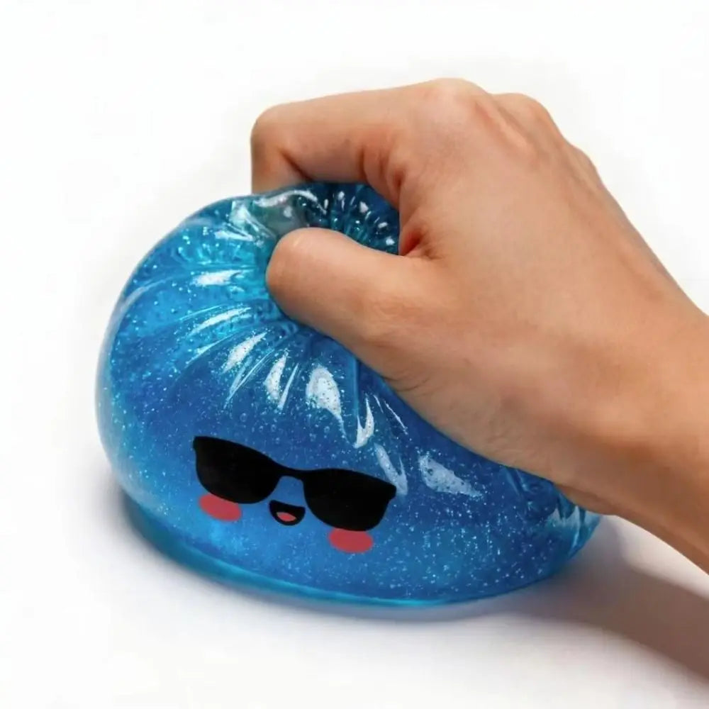 Glitter Shark Dumplings Squishy with Steamer Soft Squishy Slow Resilience Fidget Squeeze Decompression Dough Home Decoration